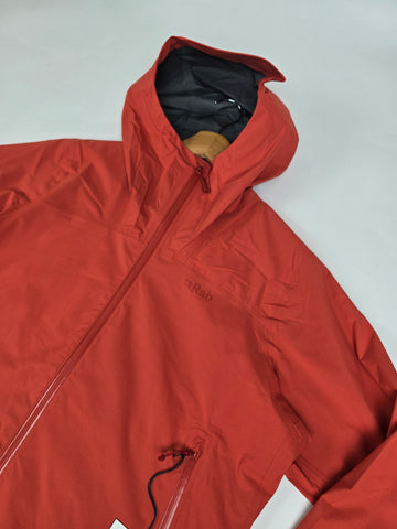 RAB Downpour Light Jacket Wmns Red Grapefruit Size 14