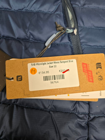 RAB Microlight Jacket Wmns Tempest Blue Size 12