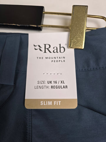 RAB Incline Light Pants Wmns Orion Blue Size 16 Regular Leg