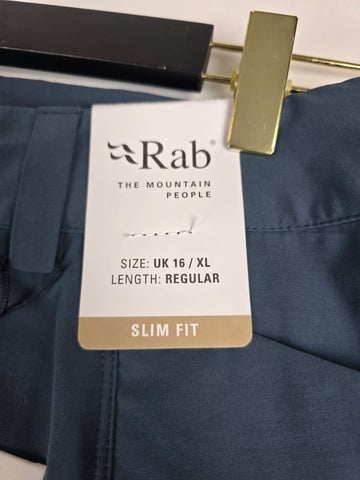 RAB Incline Light Pants Wmns Orion Blue Size 16 Regular Leg