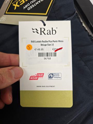 RAB Ladakh Paclite Plus Pants Wmns Beluga Size 10