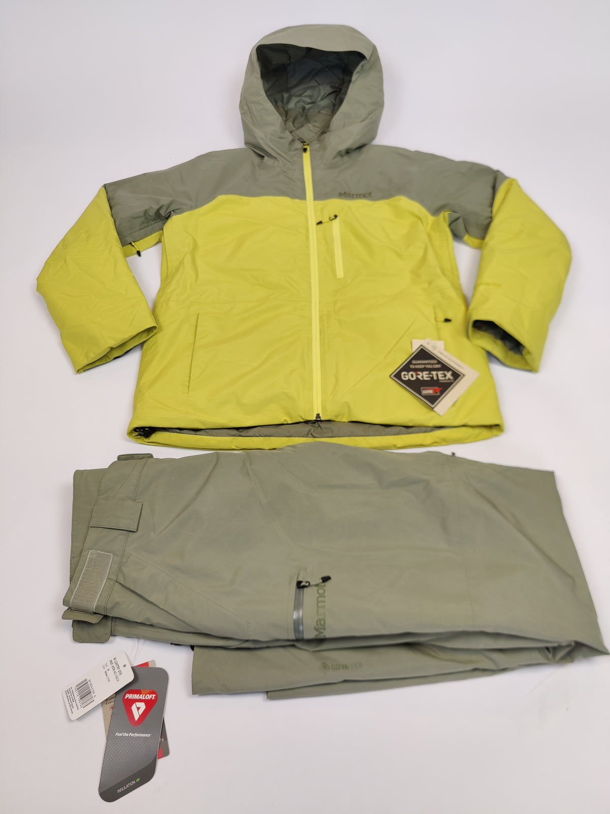 Marmot Lightray GORE-TEX Ski Set VETIVER/LIMELIGHT Wm's Size M